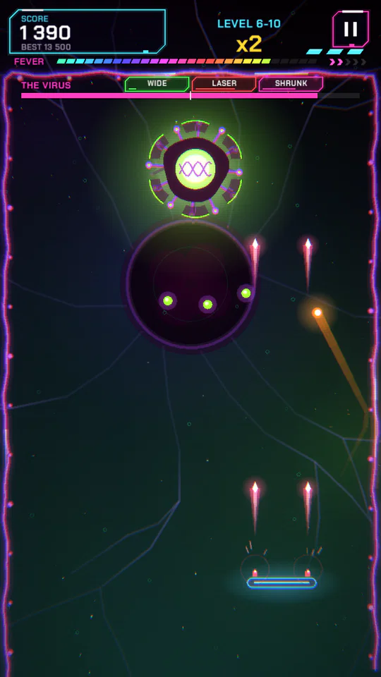 The Virus boss with its core open, level 6-10
